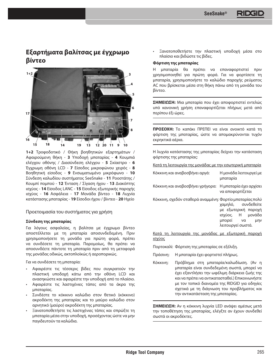 Εξαρτήματα βαλίτσας με έγχρωμο βίντεο | RIDGID SeeSnake User Manual | Page 266 / 302