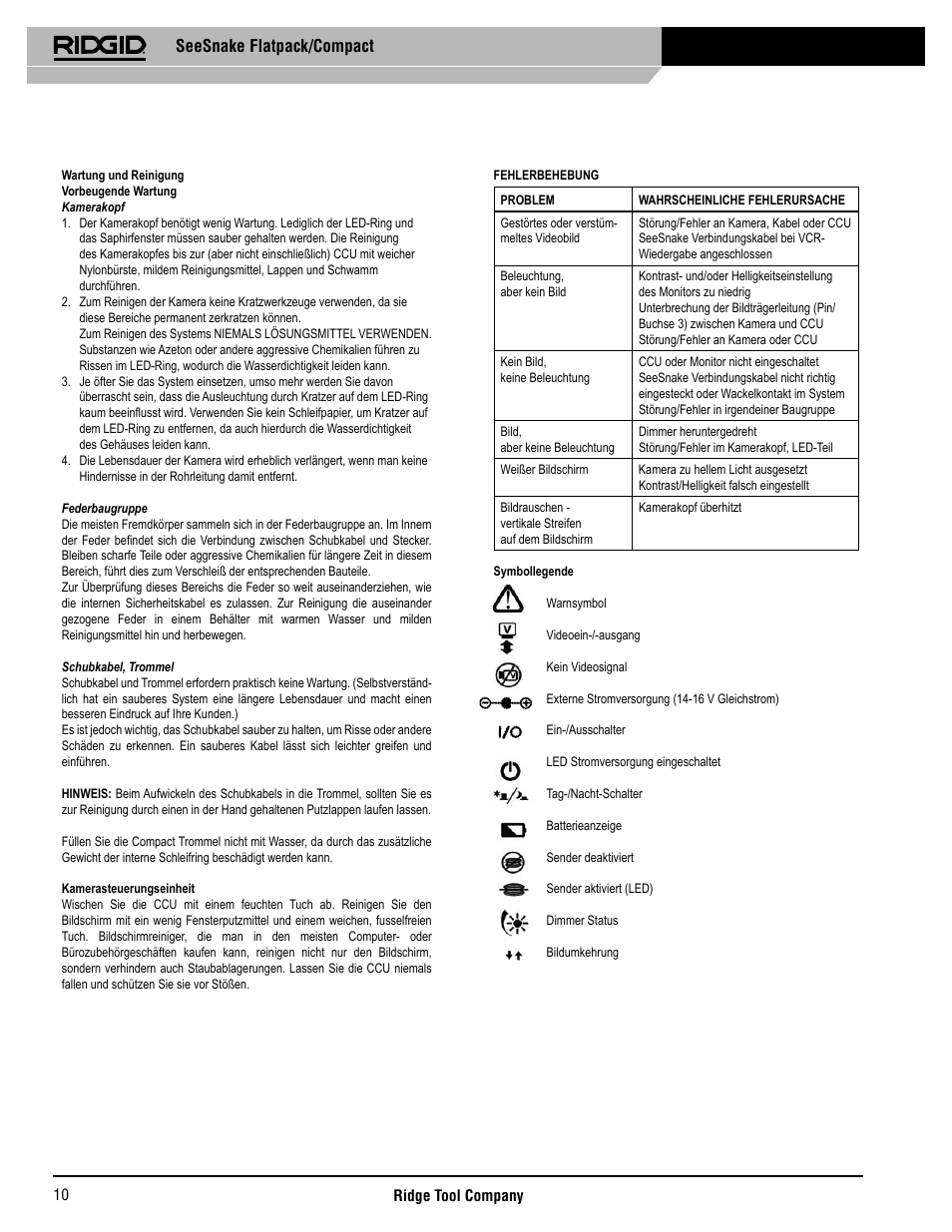 Seesnake flatpack/compact | RIDGID SeeSnake Compact User Manual | Page 11 / 98