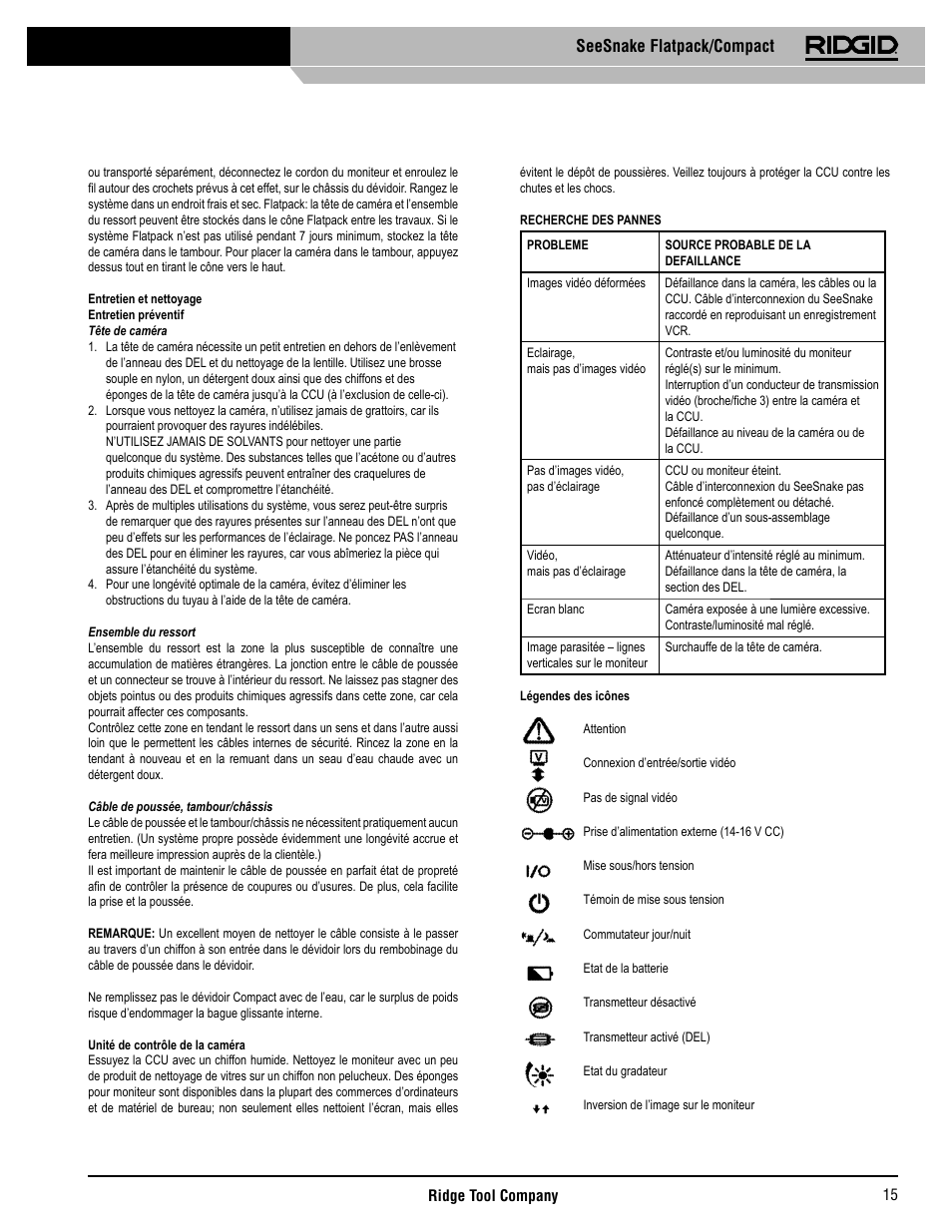 Seesnake flatpack/compact | RIDGID SeeSnake Compact User Manual | Page 16 / 98