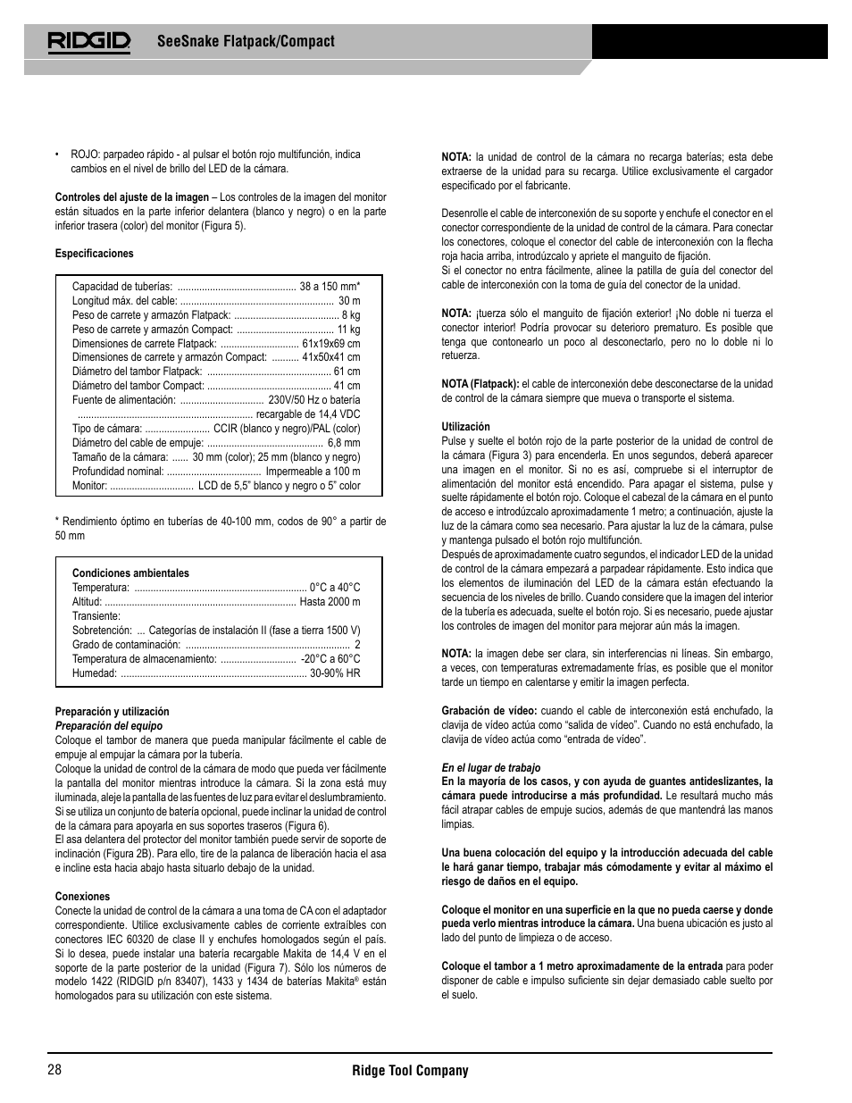 Seesnake flatpack/compact | RIDGID SeeSnake Compact User Manual | Page 29 / 98