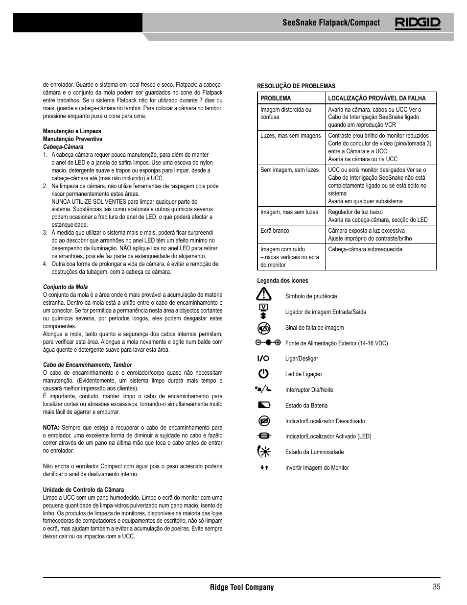 Seesnake flatpack/compact | RIDGID SeeSnake Compact User Manual | Page 36 / 98