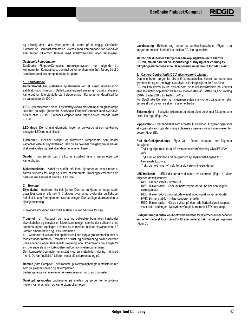 Seesnake flatpack/compact | RIDGID SeeSnake Compact User Manual | Page 48 / 98