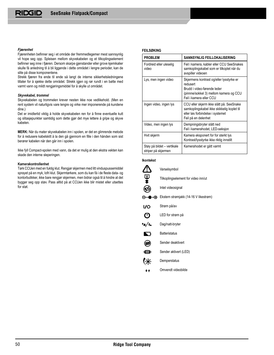 Seesnake flatpack/compact | RIDGID SeeSnake Compact User Manual | Page 51 / 98