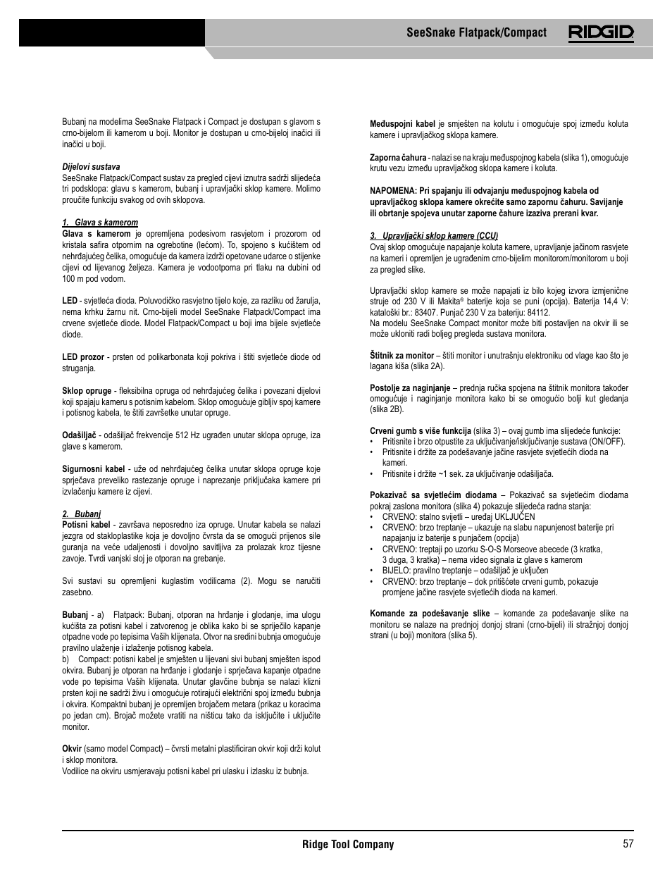 Seesnake flatpack/compact | RIDGID SeeSnake Compact User Manual | Page 58 / 98