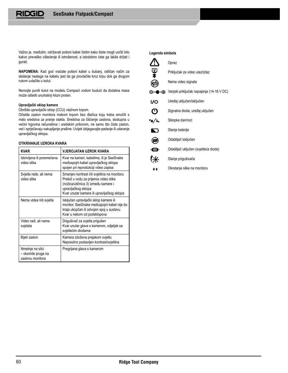 Seesnake flatpack/compact | RIDGID SeeSnake Compact User Manual | Page 61 / 98