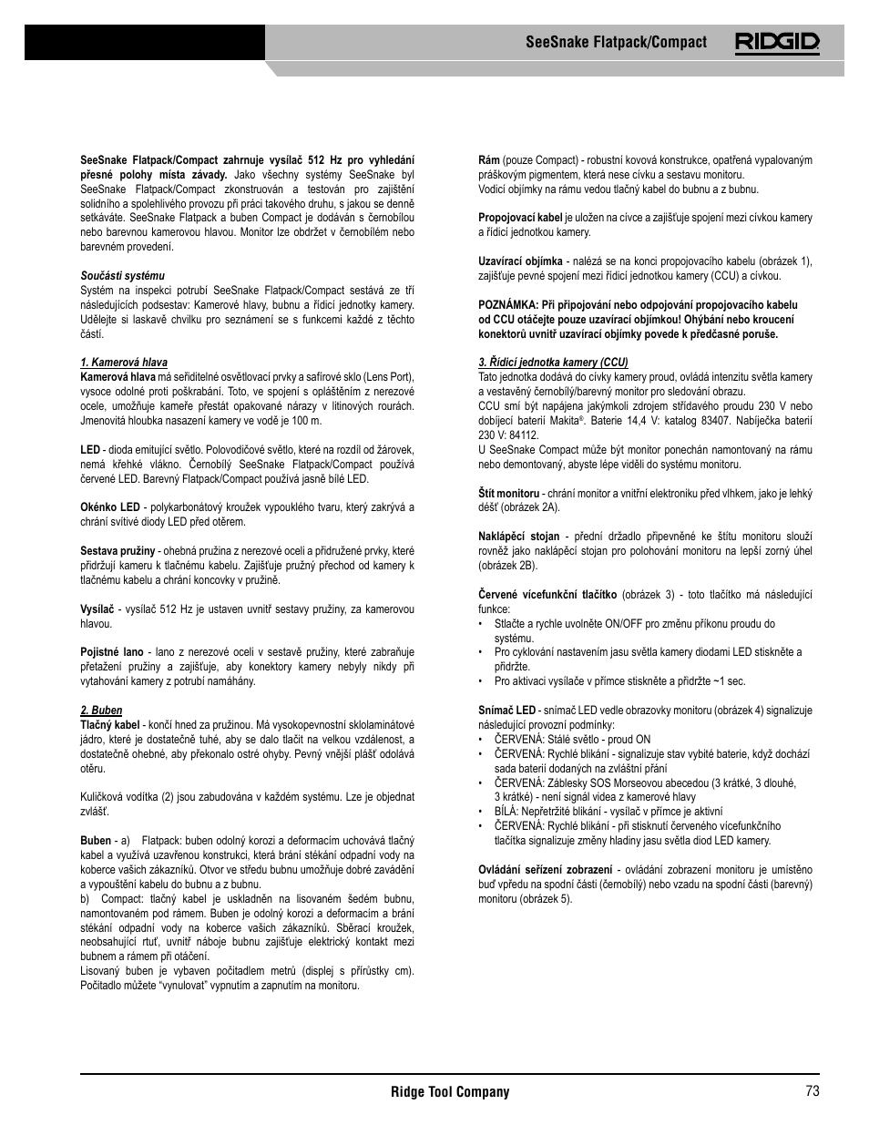 Seesnake flatpack/compact | RIDGID SeeSnake Compact User Manual | Page 74 / 98