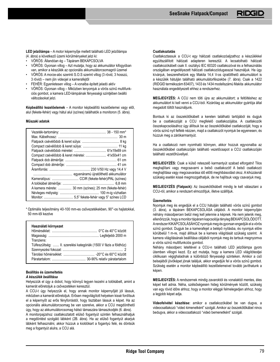 Seesnake flatpack/compact | RIDGID SeeSnake Compact User Manual | Page 80 / 98