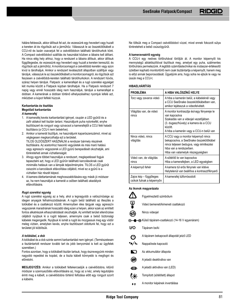 Seesnake flatpack/compact | RIDGID SeeSnake Compact User Manual | Page 82 / 98