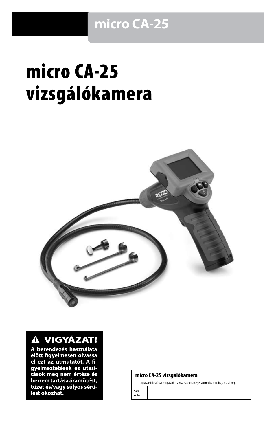 Micro ca-25 vizsgálókamera, Micro ca-25 | RIDGID micro CA-25 User Manual | Page 159 / 236
