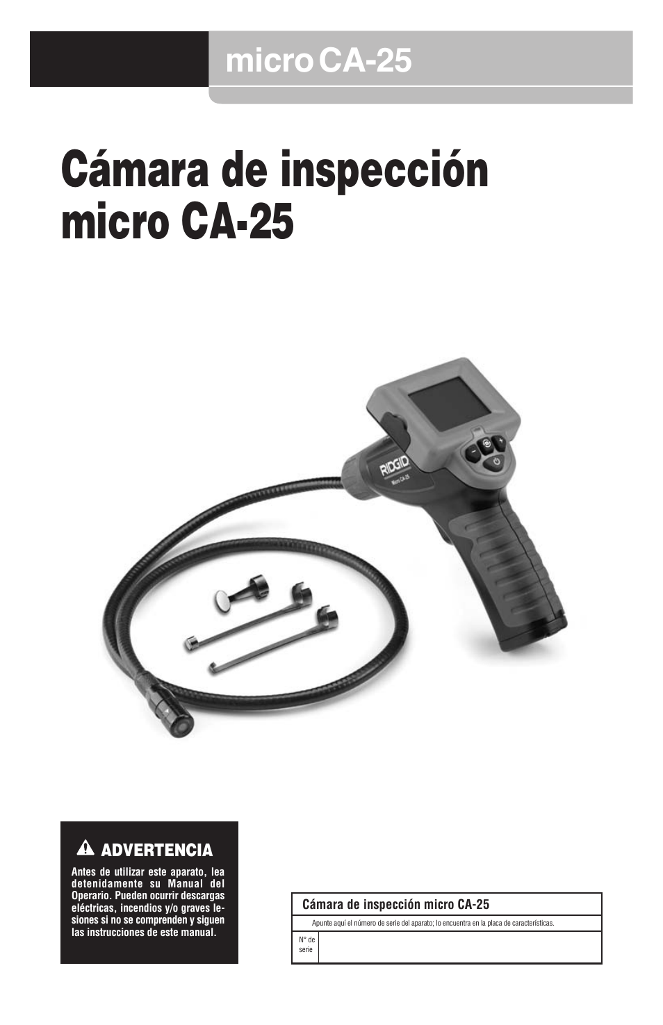Cámara de inspección micro ca-25, Microca-25 | RIDGID micro CA-25 User Manual | Page 23 / 236