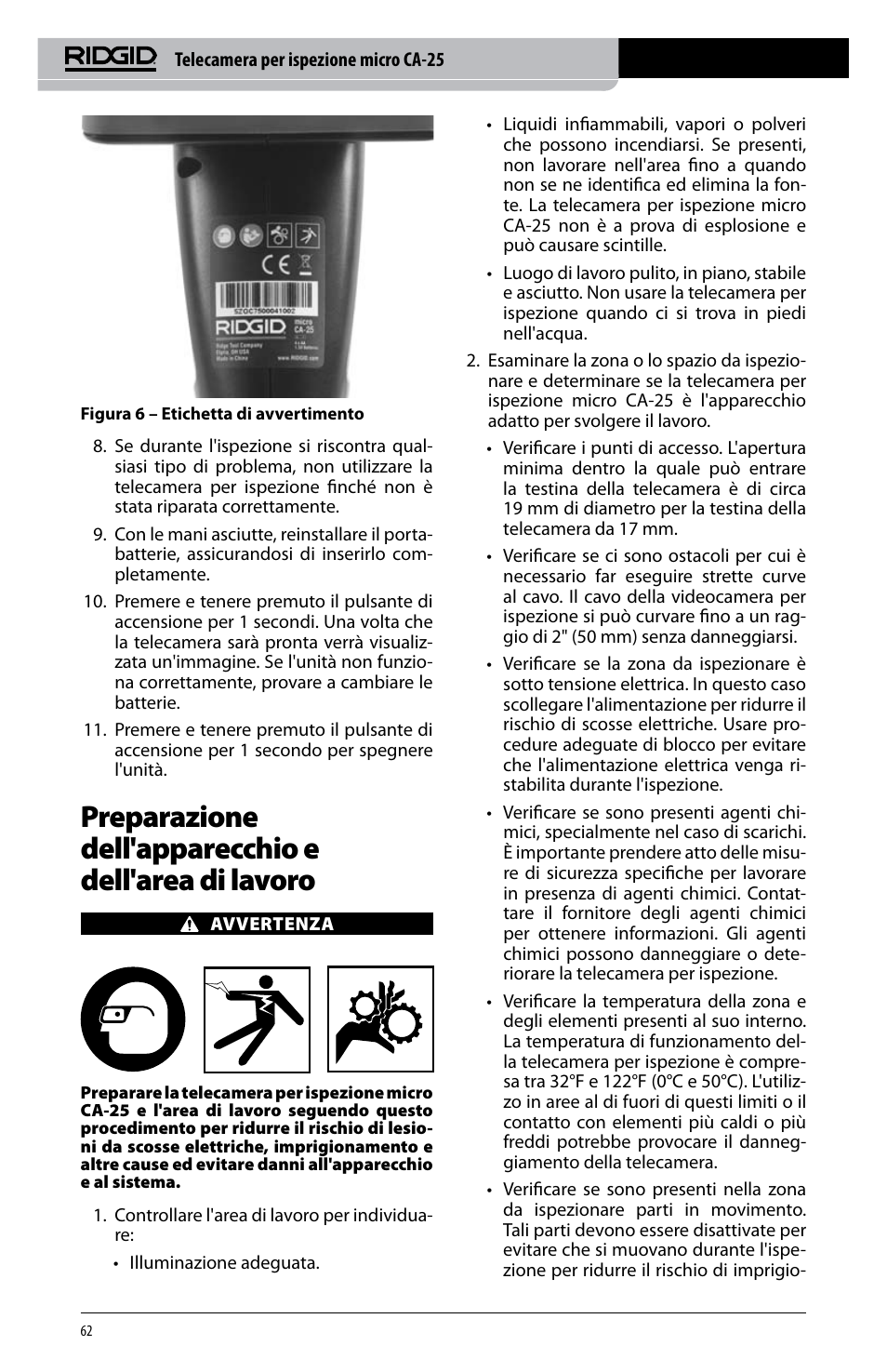 RIDGID micro CA-25 User Manual | Page 64 / 236