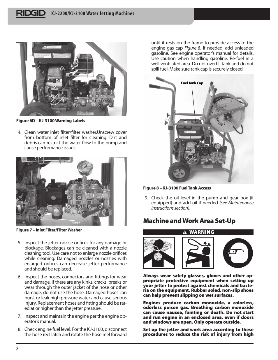 Machine and work area set-up | RIDGID KJ-3100 User Manual | Page 10 / 454