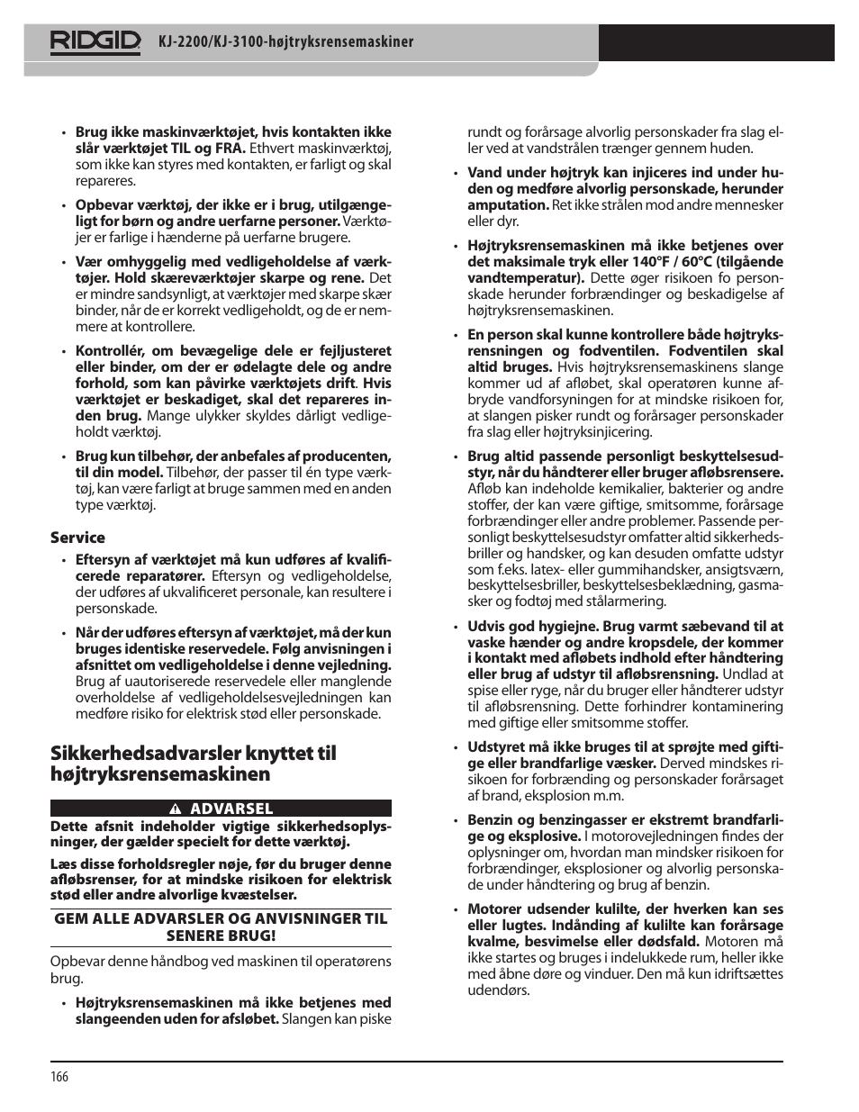 RIDGID KJ-3100 User Manual | Page 168 / 454
