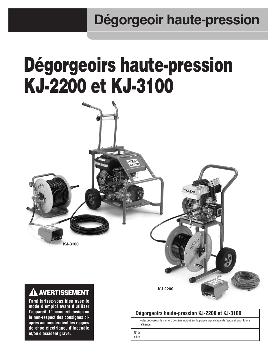 Dégorgeoir haute-pression | RIDGID KJ-3100 User Manual | Page 21 / 454