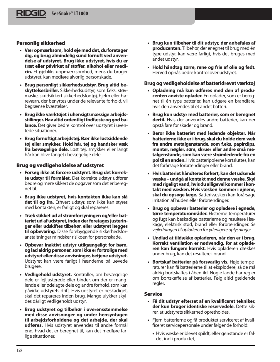 RIDGID SeeSnake LT1000 User Manual | Page 160 / 422