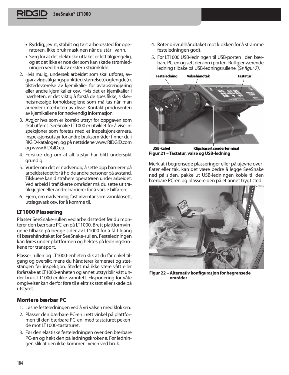 RIDGID SeeSnake LT1000 User Manual | Page 186 / 422