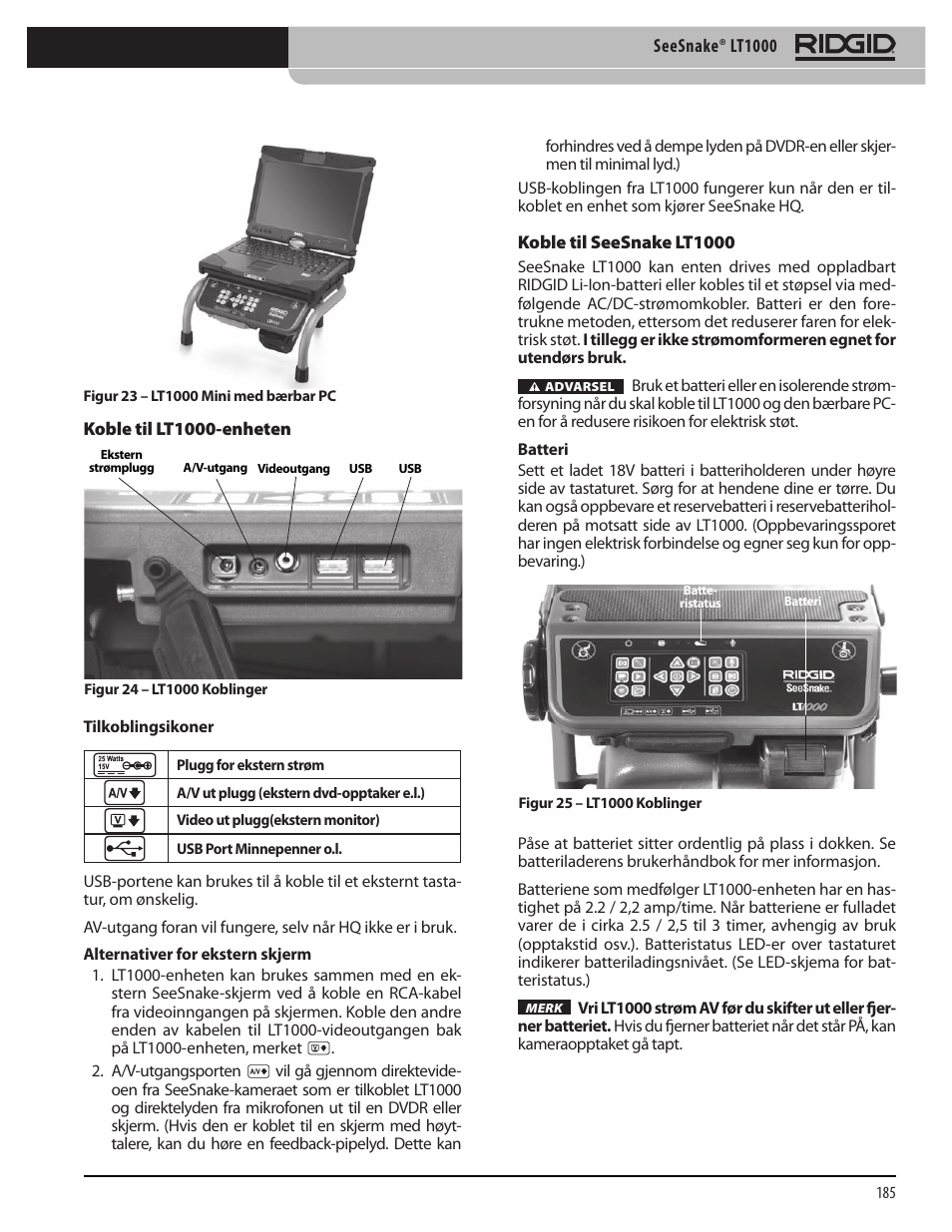 RIDGID SeeSnake LT1000 User Manual | Page 187 / 422