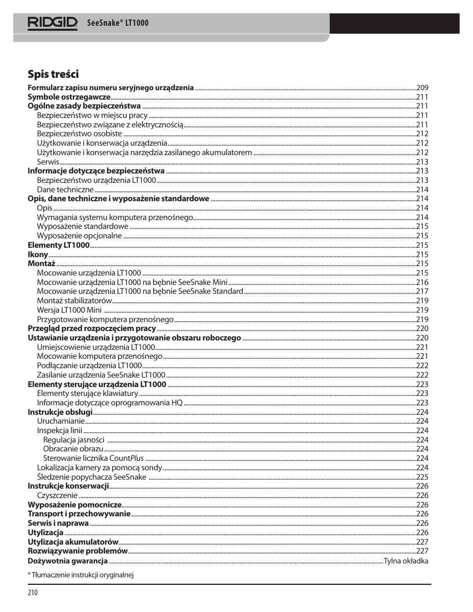 RIDGID SeeSnake LT1000 User Manual | Page 212 / 422