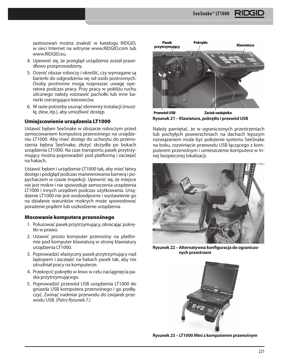 RIDGID SeeSnake LT1000 User Manual | Page 223 / 422