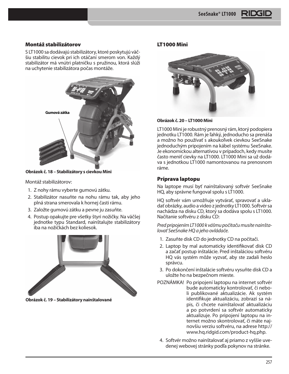 RIDGID SeeSnake LT1000 User Manual | Page 259 / 422