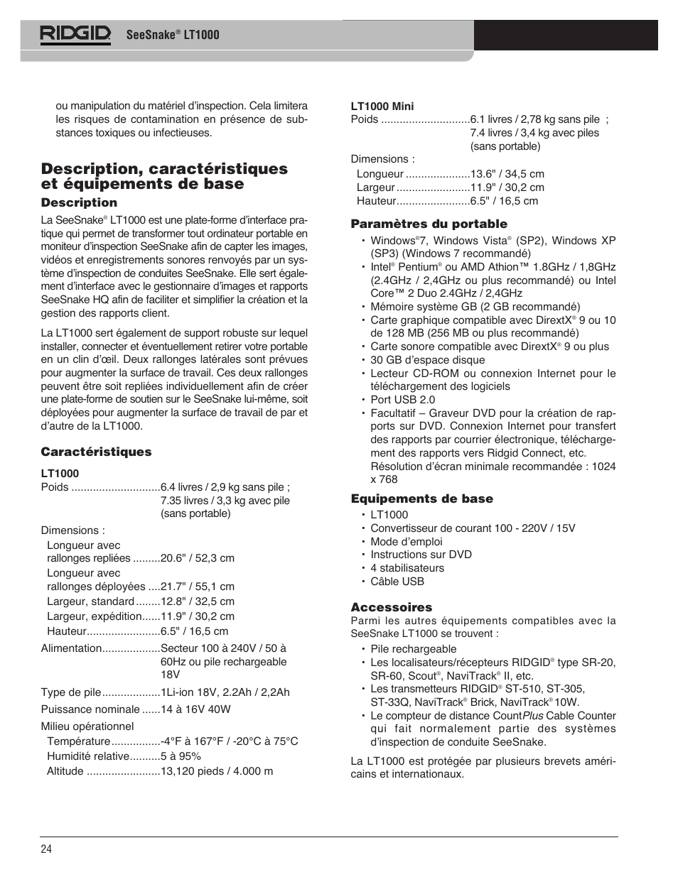 RIDGID SeeSnake LT1000 User Manual | Page 26 / 422