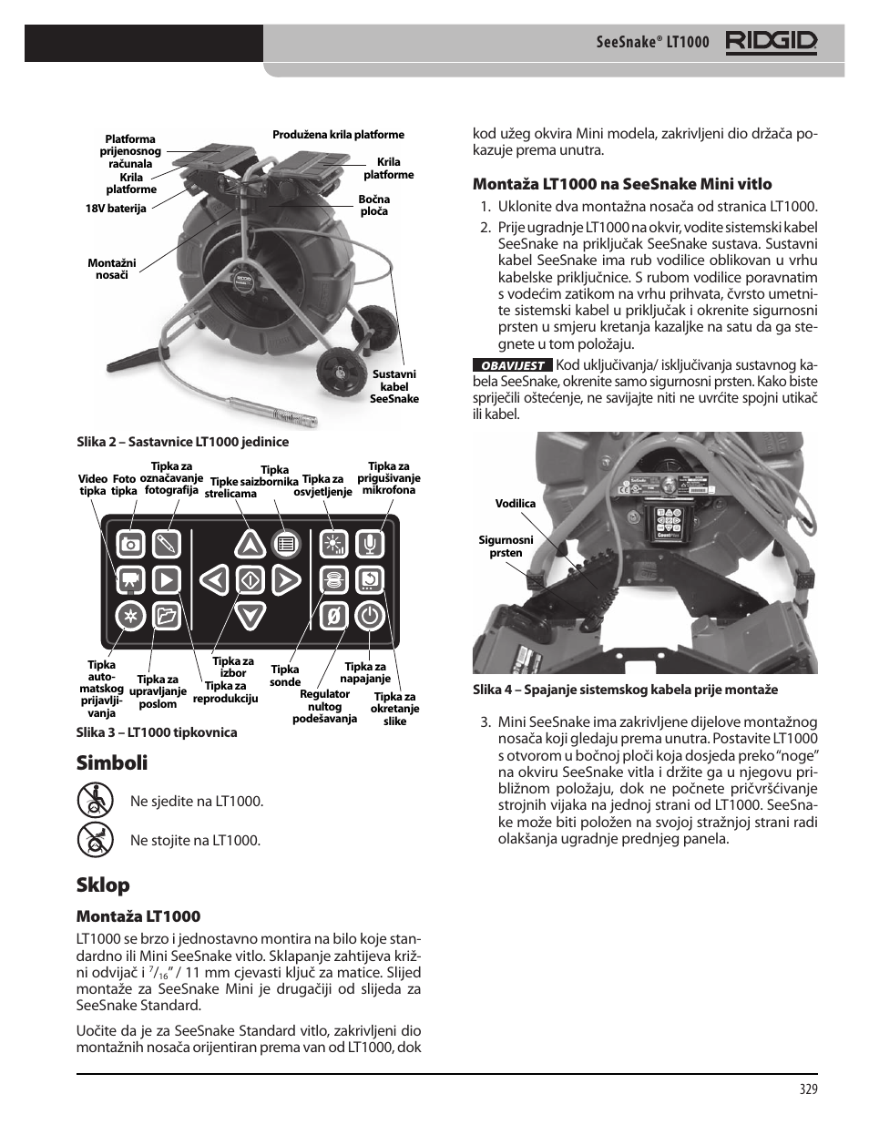 Simboli sklop, Seesnake® lt1000 | RIDGID SeeSnake LT1000 User Manual | Page 331 / 422