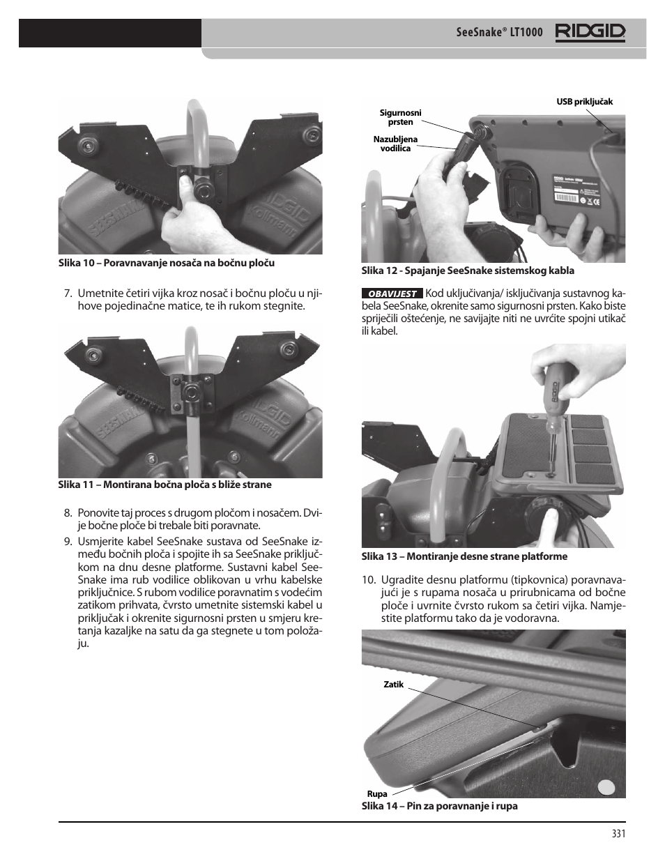 RIDGID SeeSnake LT1000 User Manual | Page 333 / 422