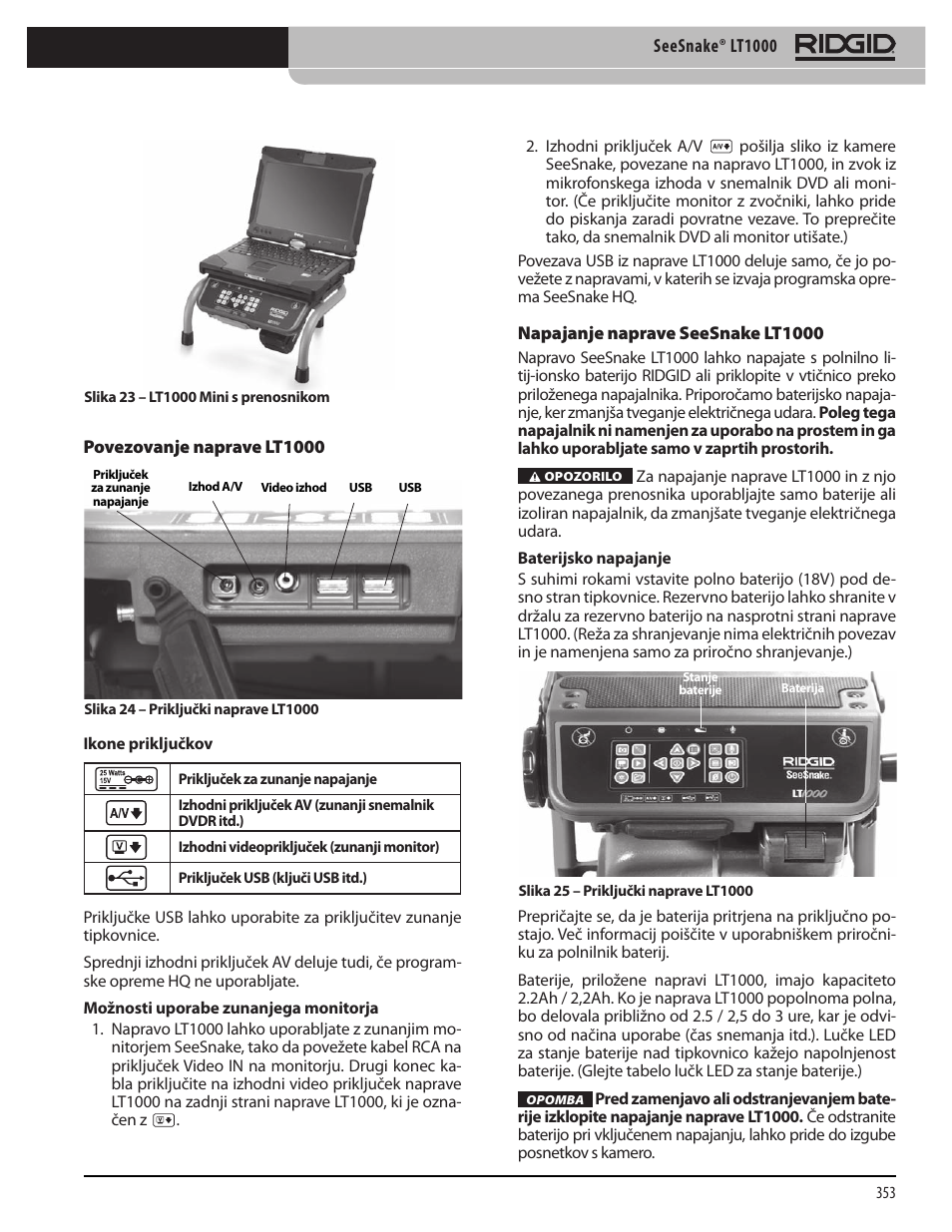 RIDGID SeeSnake LT1000 User Manual | Page 355 / 422
