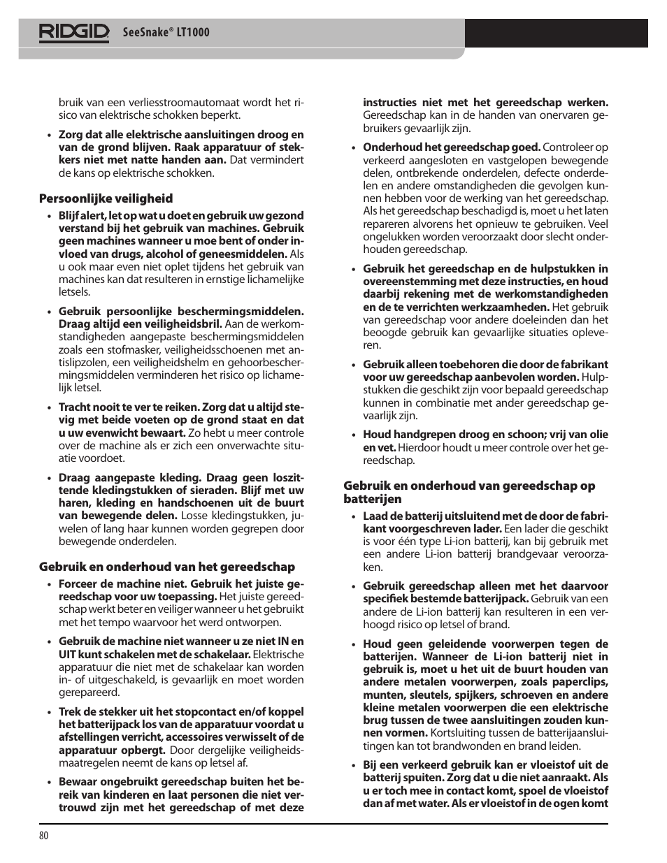 RIDGID SeeSnake LT1000 User Manual | Page 82 / 422