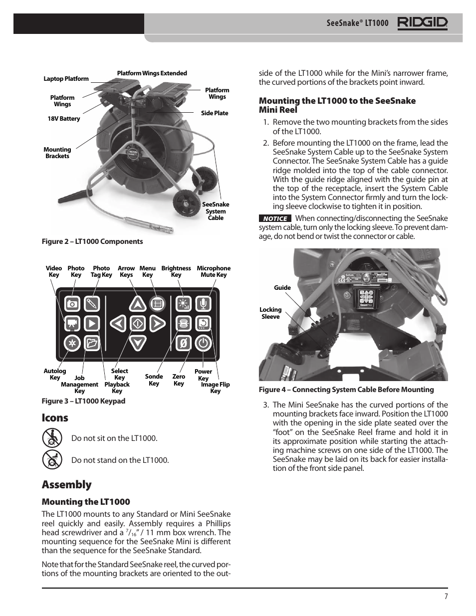 Icons assembly, Seesnake® lt1000 | RIDGID SeeSnake LT1000 User Manual | Page 9 / 422