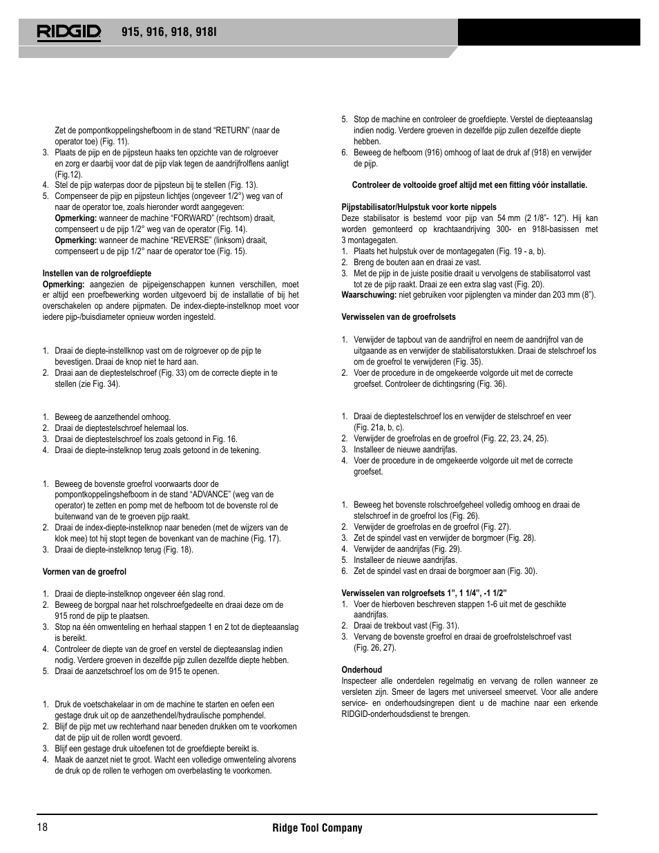 RIDGID 918I User Manual | Page 19 / 98