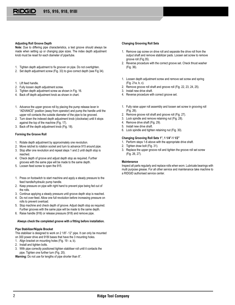 RIDGID 918I User Manual | Page 3 / 98