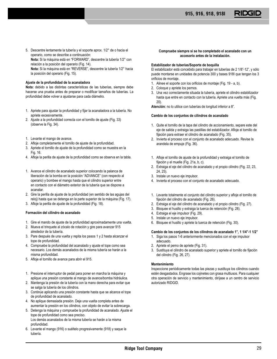 RIDGID 918I User Manual | Page 30 / 98