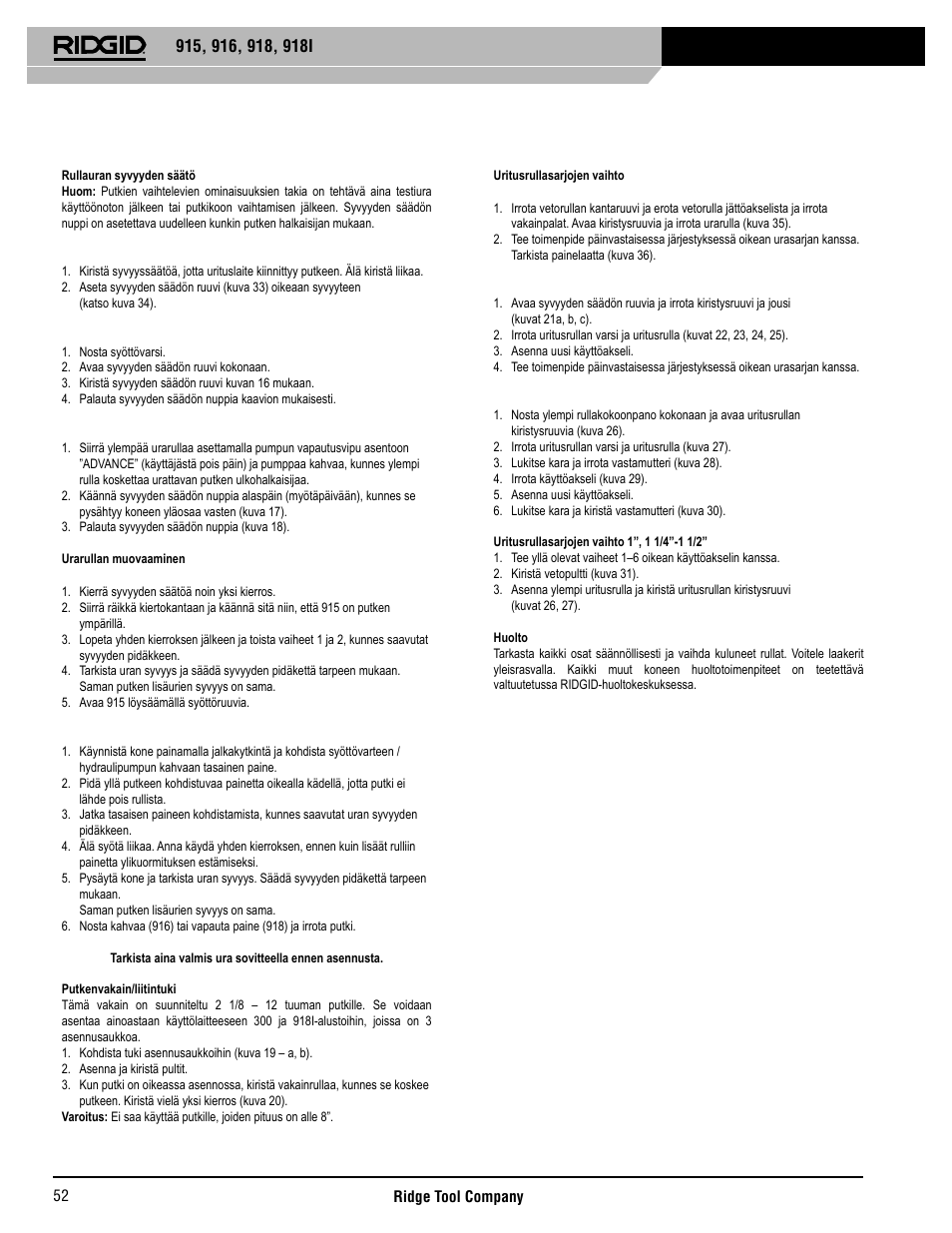RIDGID 918I User Manual | Page 53 / 98