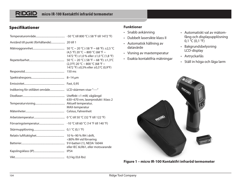 RIDGID micro IR-100 User Manual | Page 106 / 312