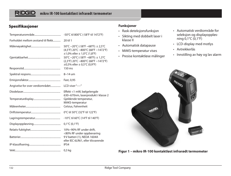 RIDGID micro IR-100 User Manual | Page 134 / 312