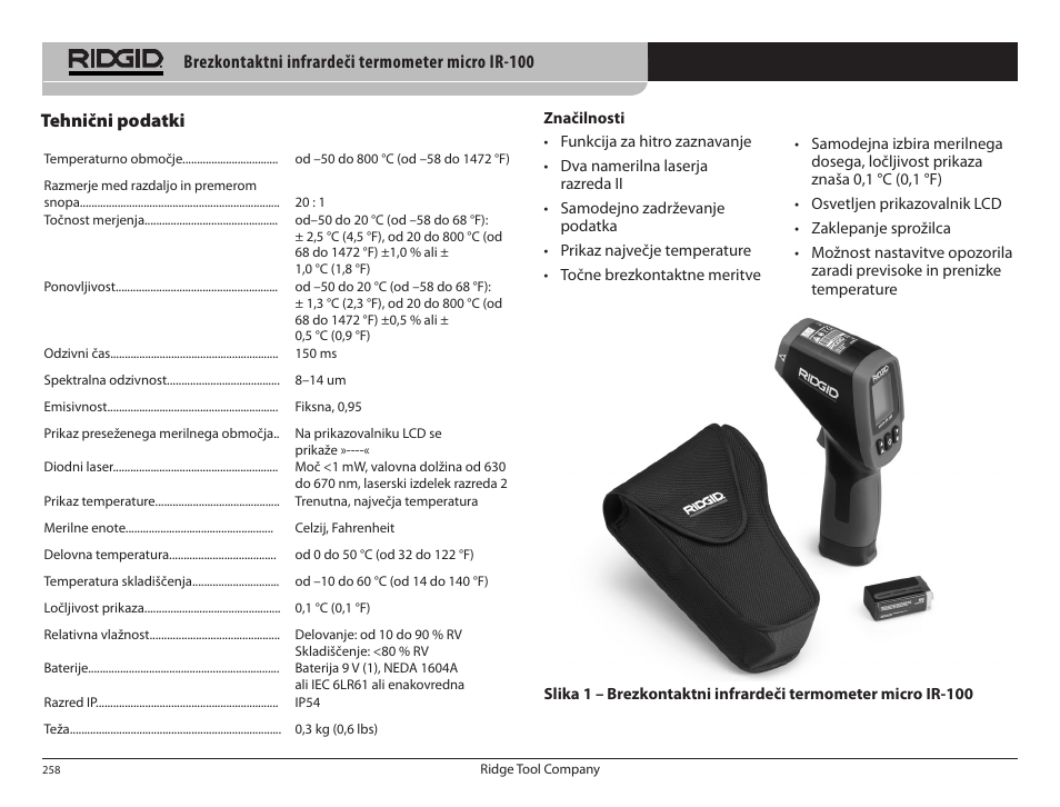 RIDGID micro IR-100 User Manual | Page 260 / 312