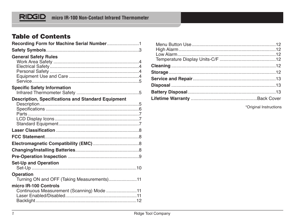 RIDGID micro IR-100 User Manual | Page 4 / 312