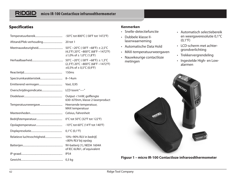 RIDGID micro IR-100 User Manual | Page 64 / 312