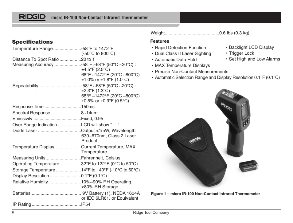 RIDGID micro IR-100 User Manual | Page 8 / 312