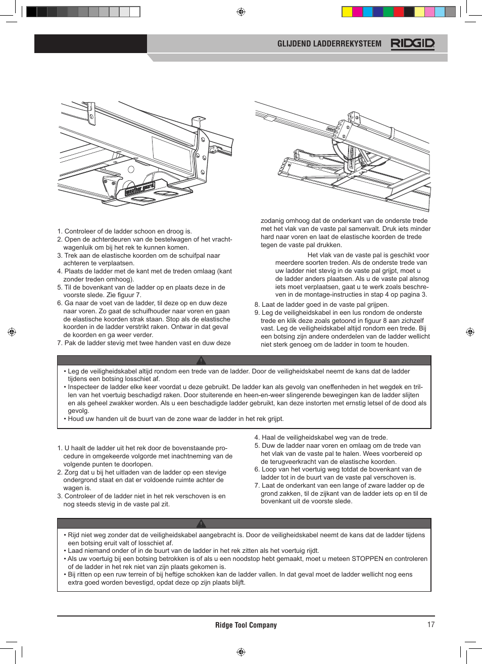 RIDGID SLIDING LADDER RACK 250 User Manual | Page 18 / 80