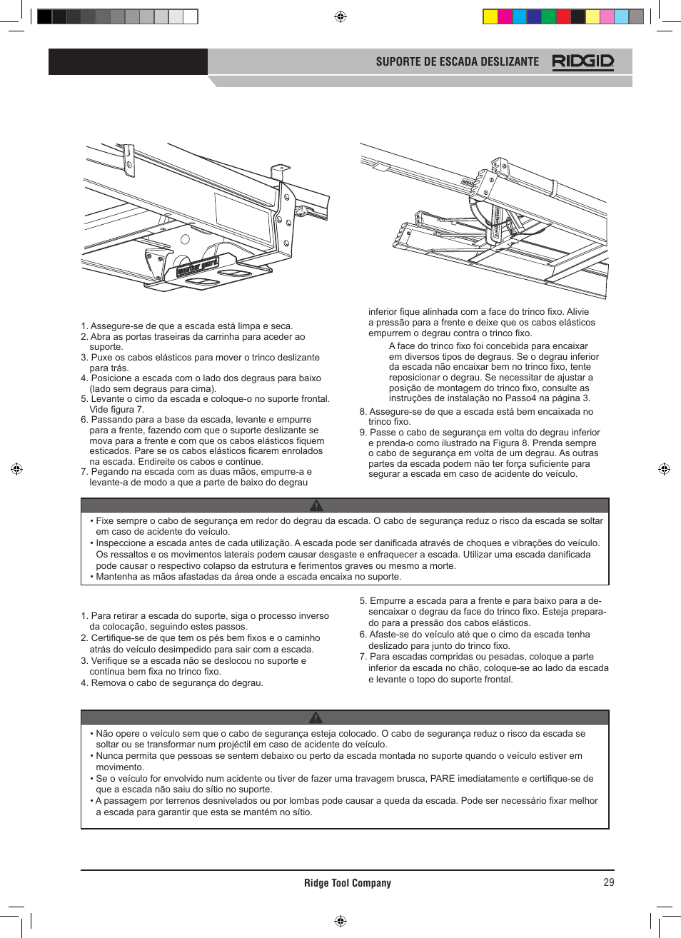 RIDGID SLIDING LADDER RACK 250 User Manual | Page 30 / 80