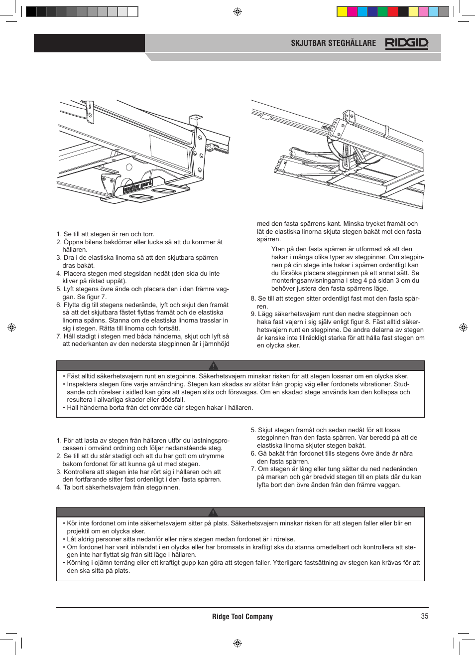 RIDGID SLIDING LADDER RACK 250 User Manual | Page 36 / 80