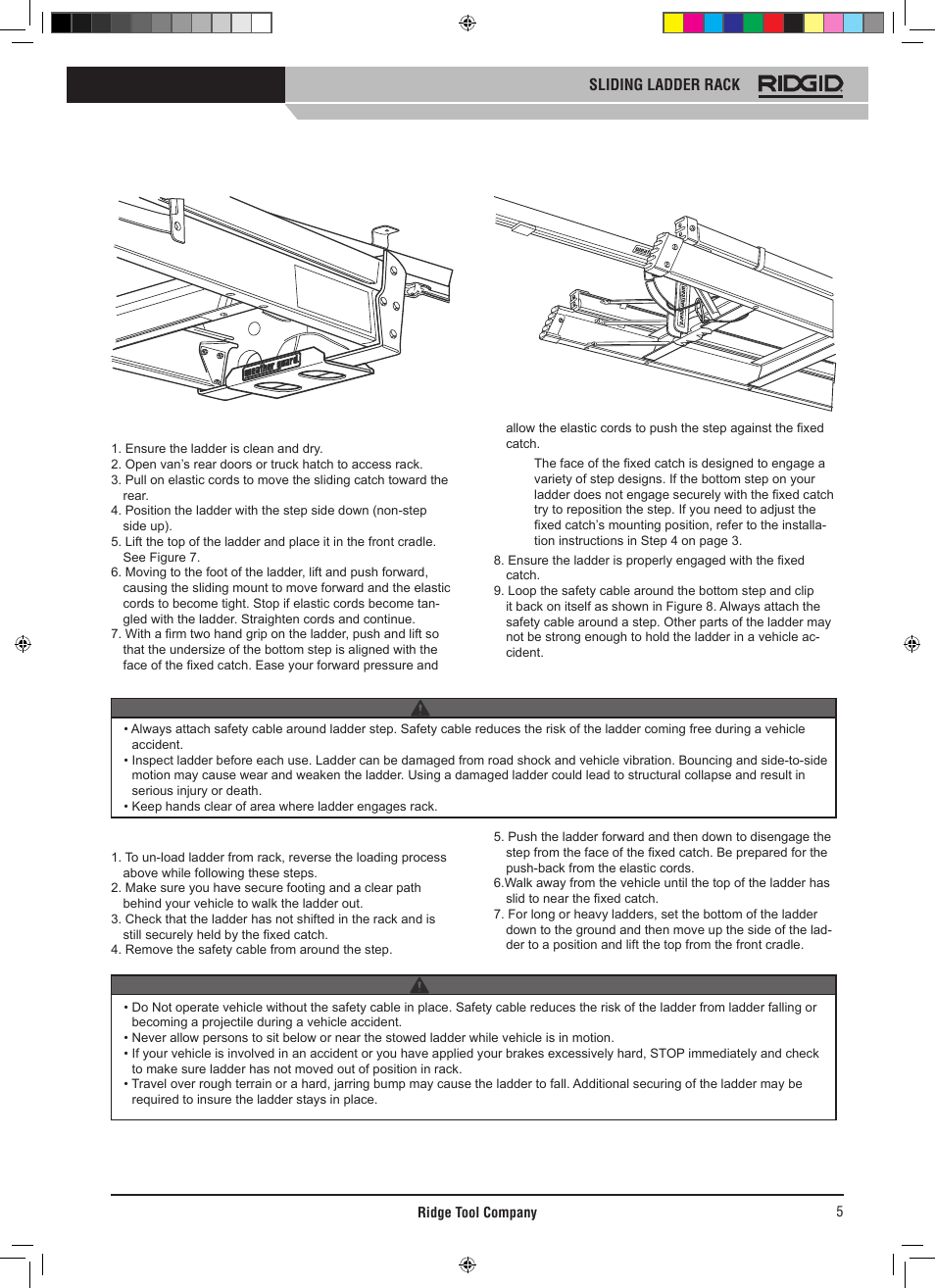 RIDGID SLIDING LADDER RACK 250 User Manual | Page 6 / 80