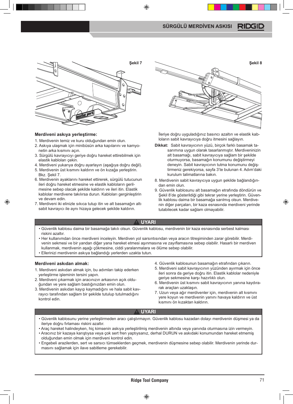 RIDGID SLIDING LADDER RACK 250 User Manual | Page 72 / 80