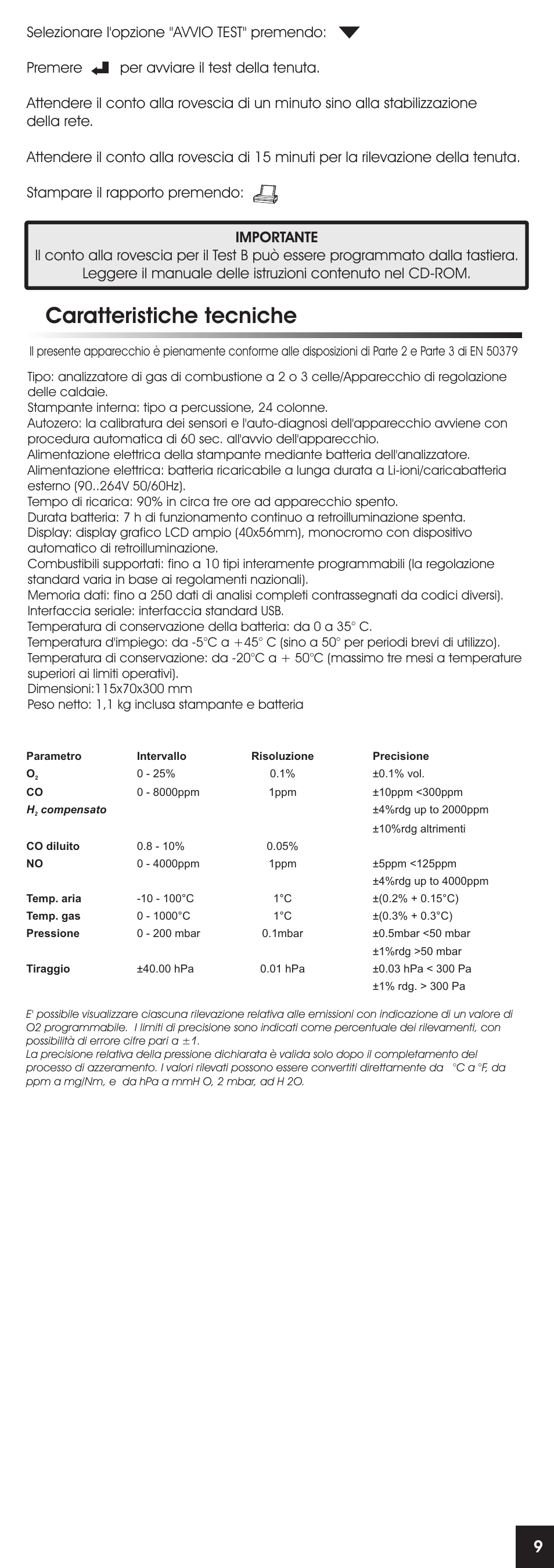 Caratteristiche tecniche | RIDGID FG-100 User Manual | Page 19 / 95