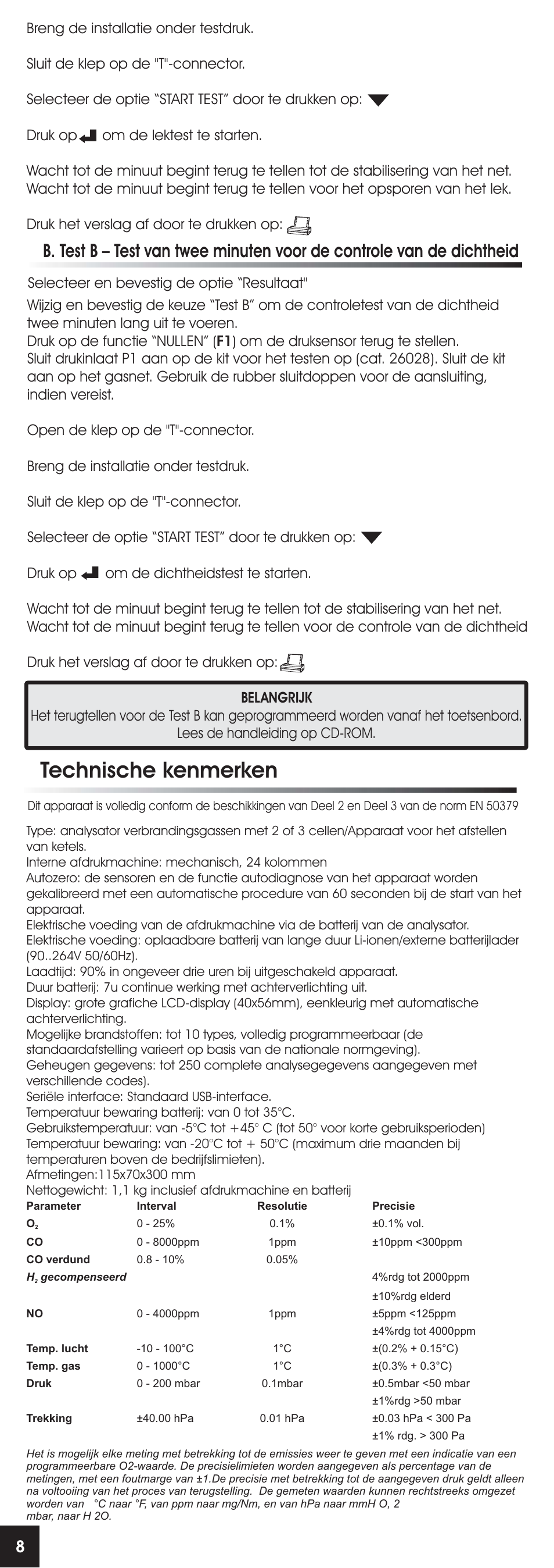 Technische kenmerken | RIDGID FG-100 User Manual | Page 56 / 95