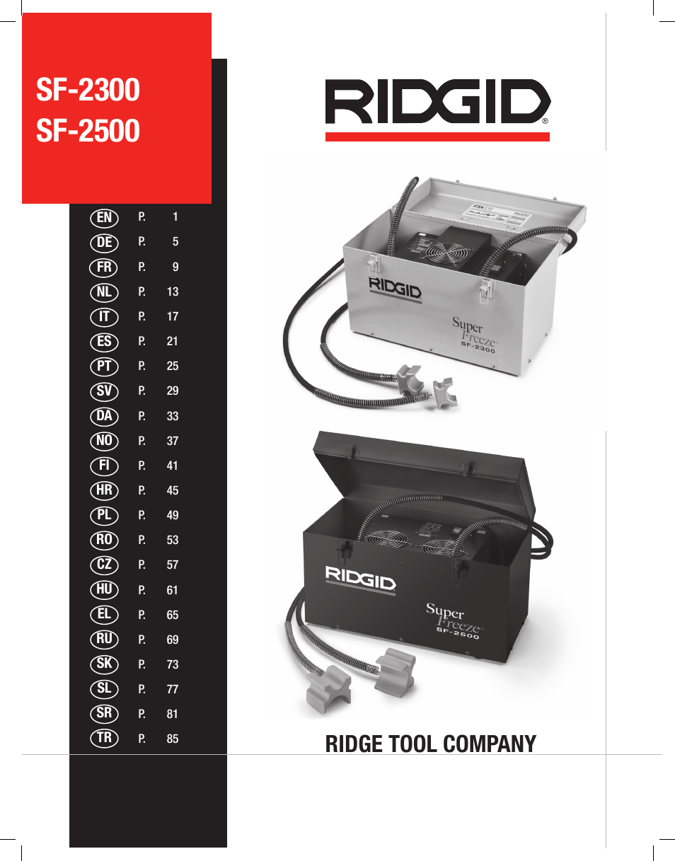 RIDGID SF-2500 User Manual | 90 pages