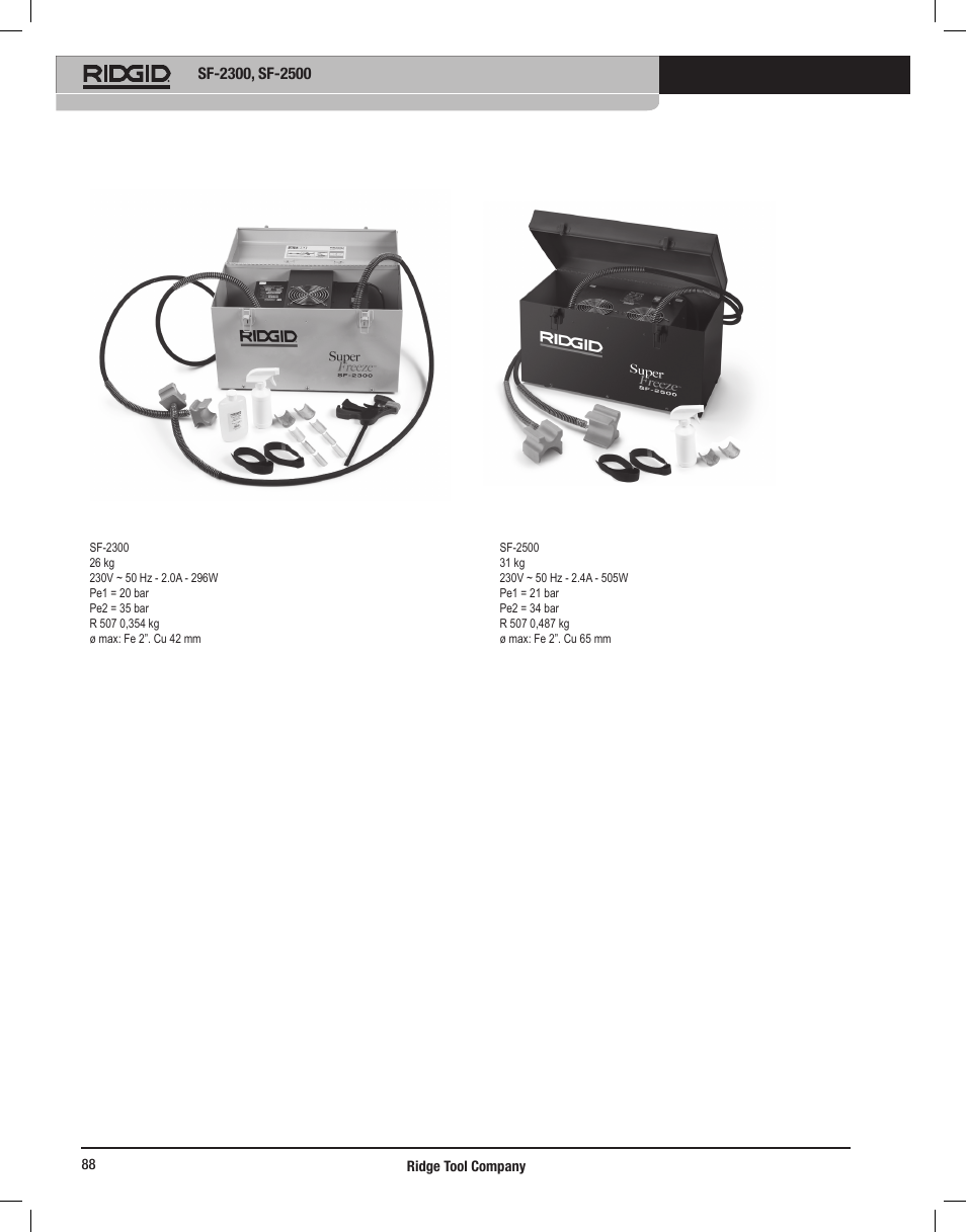 RIDGID SF-2500 User Manual | Page 89 / 90