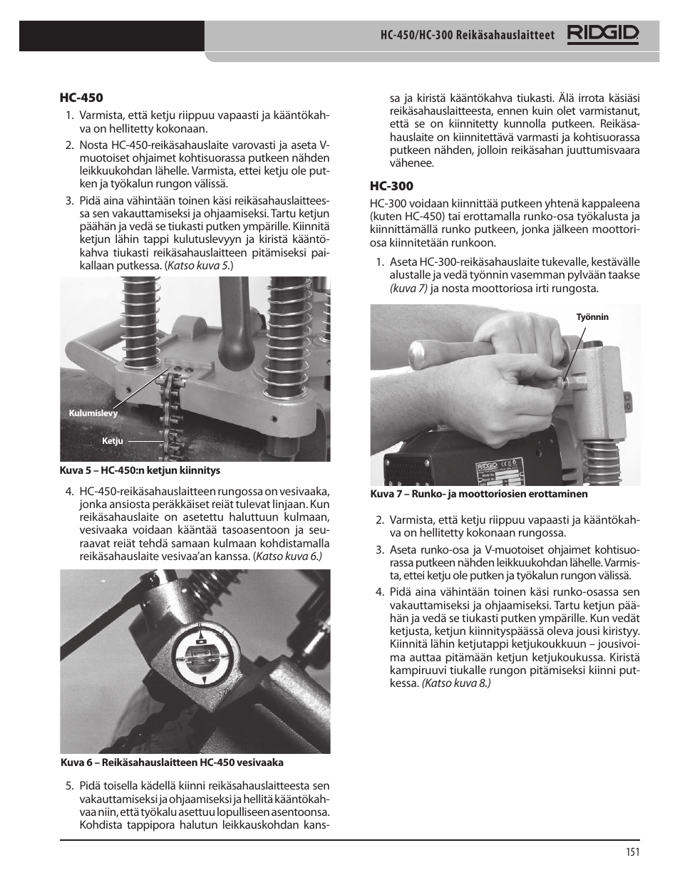 RIDGID HC-300 User Manual | Page 153 / 320